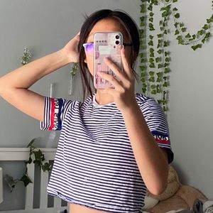 levi’s striped crop top
